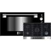 Kaiser Set forno EG 9371+KCG 9386, Forno a gas da incasso 90 cm 79L autarcico grill autopulente nero vetro+piano cottura a gas,fornello da incasso, nero vetro, 3,8 KW WOK