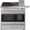 GURARI Fornello elettrico GCH E 912 DF X+GCH F 461 IS 9, fornello elettrico 90 cm con 1 estrattore telescopico, doppio forno + cappa aspirante 90 cm