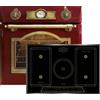 Kaiser Set EH 6355 RotEm + KCT 7797 FI Em, set di forno elettrico, autark, 79L, forno da incasso, 8 funzioni + piano cottura ad induzione Retro 77 cm, vetro nero