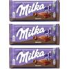 Milka Noisette, Cioccolato al Latte delle Alpi con Nocciole, Set di 3 Tavolette da 90g