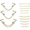PunkTracker Piercing per naso da 20 g, 2 mm, 2,5 mm, 3 mm, con zirconia cubica, con catena in acciaio chirurgico, piercing per naso, gioielli per donne e uomini, acciaio inox, Zirconia cubica