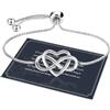 J.Fée Braccialetti da donna con cuore infinito con zirconia cubica 5A, braccialetti in argento 925 da donna, regolabili, gioielli per moglie, fidanzata, lei, Regolabile, Argento, Zirconie sintetico