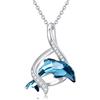 Flpruy Collana da donna con delfino, in argento Sterling 925, con ciondolo a forma di delfino, regalo di compleanno, per lei, mamma, moglie, amici, collana di cristallo per donne, Argento sterling