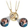 ZqlDDayUP Collana personalizzata con proiezione di foto Collana di coppia per lui e lei Collana di coppia Sole e Luna con immagine Collana magnetica per coppie