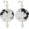 IN Lebole Collezione The Circle DOR76 Bacio Orecchini da Donna in Ottone Pietra Perla