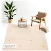 carpetfine Tappeto di lana Gabbeh Uni piazza Beige 150x150 cm | Tappeto moderno per soggiorno e camera da letto