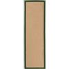 carpetfine Tappeto Sisal passatoia colore 75x300 cm tessuto a mano con bordo in cotone Verde | Tappeto naturale antiscivolo Uni in tessuto piatto di fibre naturali per soggiorno e camera da letto