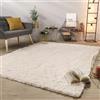 TT Home Tappeto Salotto Pelo Lungo Shaggy Morbido Soffice Design Moderno Monocolore, Colore: Beige Crema, Dimensione:160 cm tondo