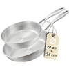 SILBERTHAL Set padelle inox 24+28 cm 18/10 - Induzione, senza rivestimento