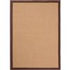 carpetfine Tappeto Sisal colore naturale 200x290 cm tessuto a mano con bordo in cotone Marrone | Tappeto naturale antiscivolo Uni in tessuto piatto di fibre naturali per soggiorno e camera da letto