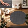 TT Home Tappeto Salotto Pelo Corto Monocolore Design Moderno Lavabile, Colore: Antracite, Dimensione:160 cm tondo