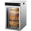 TYVANDE Essiccatore Alimentare professionale Acciaio Inox, 1600W, 16 rotante vassoi, Display LED, Grande Capacità, Timer 24H, Temperatura Regolabile 30℃ - 90℃, per Carne, Frutta, Verdure(16tray)