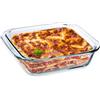 WPPQWP Pirofila piccola in vetro, trasparente, per friggitrice ad aria calda, forno, microonde, 15 x 13 x 4 cm (1,1 L)