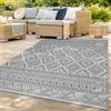 TT Home Tappeto Per Esterno Cucina Balcone Tappeto Soggiorno Moderno Triangoli Boho Disegno Geometrico, Colore: Grigio Scuro, Dimensione:80 cm Rund