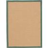 carpetfine Tappeto Sisal colore naturale 160x230 cm tessuto a mano con bordo in cotone Verde | Tappeto naturale antiscivolo Uni in tessuto piatto di fibre naturali per soggiorno e camera da letto