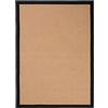 carpetfine Tappeto Sisal colore naturale 200x290 cm tessuto a mano con bordo in cotone Nero | Tappeto naturale antiscivolo Uni in tessuto piatto di fibre naturali per soggiorno e camera da letto