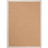 carpetfine Tappeto Sisal colore naturale 160x230 cm tessuto a mano con bordo in cotone crema | Tappeto naturale antiscivolo Uni in tessuto piatto di fibre naturali per soggiorno e camera da letto