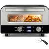 LIFEZEAL Forno Elettrico per Pizza, Forno da Tavolo con 6 Programmi, Cottura in 2 Minuti, Temperatura e Tempo Regolabili, Macchina da Tavolo per Pizza a 400℃ con Pietra e tagliapizza a rotella