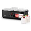 TZS First Austria - Yogurtiera elettrica 25W con 8 vassoietti di vetro da 180 ml per fino a 1,4L di yogurt fatto in casa - Con temperatura 20-55°C, spegnimento automatico e display LCD - Grigio
