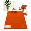 carpetfine Tappeto di lana Gabbeh Uni Arancio 160x230 cm | Tappeto moderno per soggiorno e camera da letto