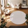 TT Home Tappeto Salotto Pelo Corto Monocolore Design Moderno Lavabile, Colore: Argento, Dimensione:160 cm tondo