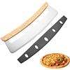 ORAGKE Tagliapizza Professionale 35cm, Taglia Pizza Acciaio Inox con Manico in Legno e Coprilama, Pizza Cutter Multiuso per Pizze, Pane e Torta Pasqualina, Taglio Rapido e Uniforme per Pizzerie e Cucine