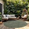 TT Home Tappeto Per Interni Ed Esterni Resistente Alle Intemperie Balcone Camera Da Letto Motivo Scandi Boho Unicolore Aspetto, Colore:Verde, Dimensione:160 cm tondo