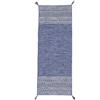 carpetfine Tappeto a tessitura Kilim Azizi passatoia blu 80x500 cm | Tappeto moderno per soggiorno e camera da letto