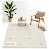 carpetfine Tappeto di lana Gabbeh Uni piazza Bianco 200x200 cm | Tappeto moderno per soggiorno e camera da letto