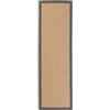 carpetfine Tappeto Sisal passatoia colore naturale 75x350 cm tessuto a mano con bordo in cotone Grigio