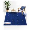 carpetfine Tappeto di lana Gabbeh Uni piazza Blu 120x120 cm | Tappeto moderno per soggiorno e camera da letto