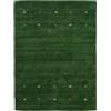 carpetfine Tappeto di lana Gabbeh Uni Verde 140x200 cm | Tappeto moderno per soggiorno e camera da letto