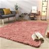 TT Home Tappeto Salotto Pelo Lungo Shaggy Morbido Soffice Design Moderno Monocolore, Colore:Rosa Marrone, Dimensione:140x200 cm