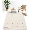 carpetfine Tappeto di lana Gabbeh Uni Bianco 120x170 cm | Tappeto moderno per soggiorno e camera da letto