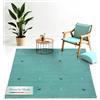 carpetfine Tappeto di lana Gabbeh Uni piazza Turchese 120x120 cm | Tappeto moderno per soggiorno e camera da letto