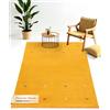 carpetfine Tappeto di lana Gabbeh Uni Giallo 160x230 cm | Tappeto moderno per soggiorno e camera da letto