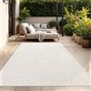 TT Home Tappeto Per Interni Ed Esterni Resistente Alle Intemperie Balcone Camera Da Letto Motivo Scandi Boho Unicolore Aspetto, Colore:Crema 3, Dimensione:160x230 cm
