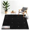 carpetfine Tappeto di lana Gabbeh Uni piazza Nero 120x120 cm | Tappeto moderno per soggiorno e camera da letto