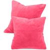 npluseins Set da 2 federe in morbido pile color corallo (2 pezzi) 1257.1667, 40 x 40 cm, fucsia