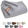 SoNiT home decor SONIT - Plaid Divano in Pile per Divano e Letto Singolo - Coperta in Pile Autunnale e Invernale - Coperta 140x230 - Plaid Singolo Grigio Chiaro