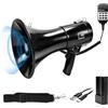 WingFly Megafono 150W, Megafono con Sirena e Microfono, Funzione di Registrazione e Bluetooth, Portata di 2000m, per Sport, Calcio, Basket, Baseball, Fans e Allenatori di Cheerleading e Sicurezza