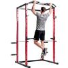 SPORTNOW Power Tower con Barre per Dip e Trazioni, Ganci J, Rack Palestra Multifunzione con Altezza Regolabile 11 Livelli, Struttura Acciaio, per Allenamento Fitness a Casa Palestra, Capacità 460 kg