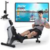 YM Vogatore Pieghevole per Casa YM ROW 1000 Magnetico, Salvaspazio, Silenzioso e Ergonomico, Robusto e Compatto, 8 livelli di resistenza, Bluetooth + App (Kinomap), Guida Scorrevole in Alluminio