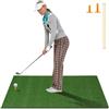 LIFEZEAL Tappetino da allenamento da golf pieghevole e portatile, 2 tees, 6 fori, 2 bastoncini di allineamento, in EVA, per interni ed esterni (152 x 117 x 3,2 cm)