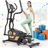Cowmew Ellittica da Casa, Ellittiche Ultra Silenzioso Resistenza Magnetica 16 Livelli, Macchina Ellittica Professionale con Volano 10kg, Passo di 45cm, Bluetooth Monitor LCD, Carico Fino a 150kg