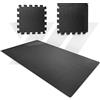 YM Tappeto Componibile Protettivo Fonoassorbente Antivibrazioni Tapis Roulant e Fitness, Nero, 18 Pezzi (32 cm ciascuno) + bordi, Tatami Puzzle per Fitness, Schiuma Eva Alta Densità Varie Dimensioni