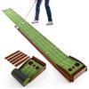 LIFEZEAL Tappetino Golf Allenamento con Buche per Interni (3 buche) | Tappeto Portatile con Ritorno Automatico, Base per Golf, Pad con 3 Panlline per Golf, Tappetino di Appoggio per Esterni
