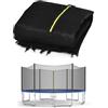 LIFEZEAL Rete di sicurezza esterna per trampolino, alta 180 cm, nero, Ø 305 cm