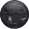 Wilson Pallone da basket NBA Forge Pro Midnight, Presa Sicura e Rimbalzo Affidabile, Con Grande Stabilità Aerea, Approvato dall'NBA, Colore: Nero/Argento, Taglia: 7