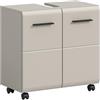 xonox.home Mobile sottolavabo Ice 60 x 58 x 30 cm in cashmere melammina e cashmere opaco - Base funzionale per l'ordine quotidiano - Elegante rivestimento dritto e veloce da montare